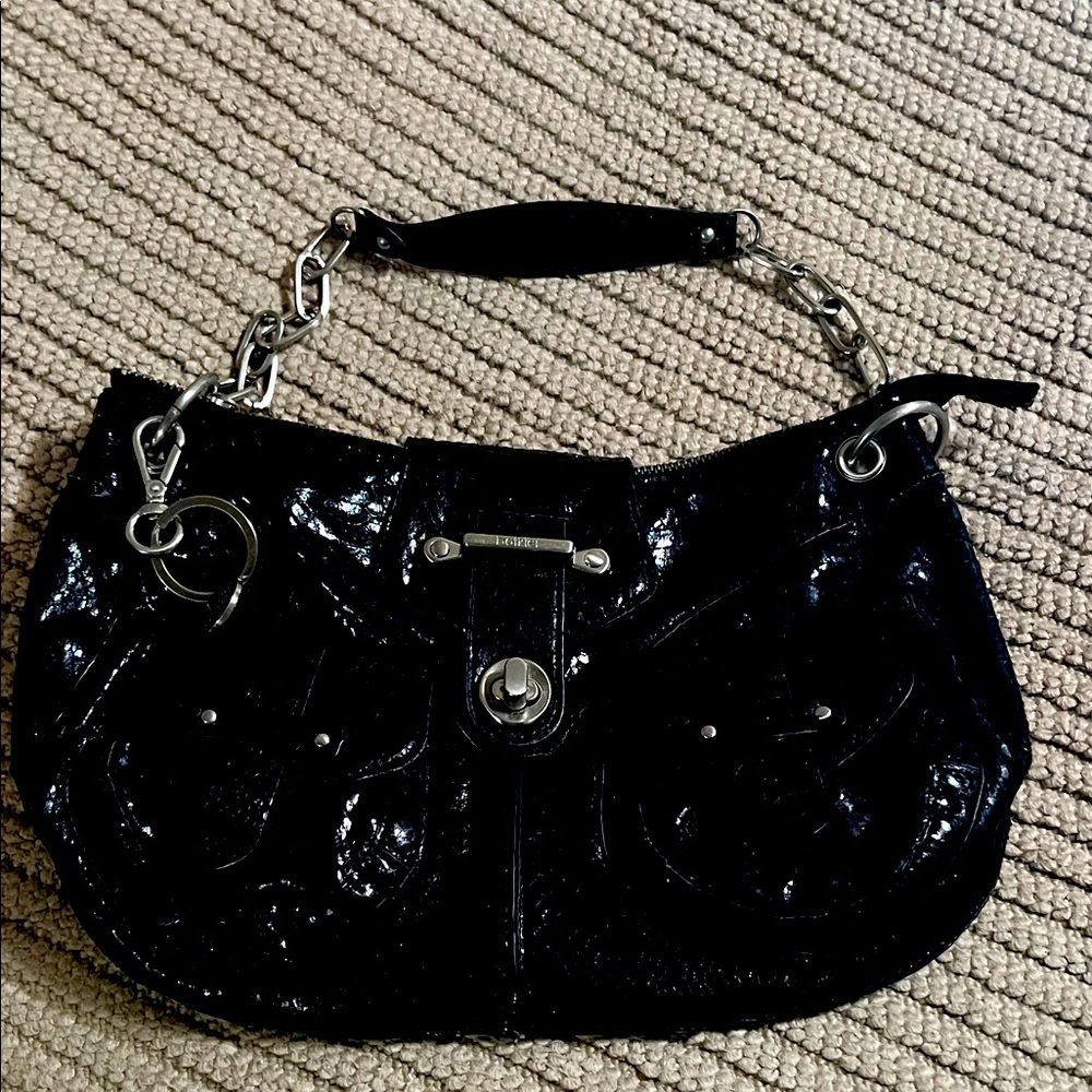 Elegant Black Patent Leather Handbag